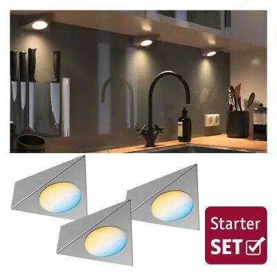 Eclairage de meubles kit Clever Connect Starter Trigo Nickel bross� 12V 3x2,1W TunableWhite 2700 K (99974)