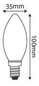 Ecowatts - Flamme C35 Filament LED 2W E14 2700K 220Lm Claire (998656)