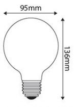 Ecowatts - Globe G95 Filament LED 8W E27 4000K 1055Lm Claire (998671)