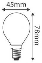 Ecowatts - Sphérique G45 Filament LED 4W E14 4000K 440Lm Claire (998687)