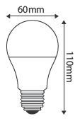 Ecowatts - Standard A60 (2pcs) LED 270° 9W E27 2700K 806Lm Opaline (998635)