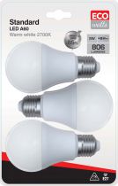 Ecowatts - Standard A60 (3pcs) LED 270 9W E27 2700K 806Lm Opaline (998675) quivalent 60 watts