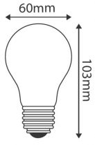 Ecowatts - Standard A60 Filament LED (2 Pcs) 4W E27 2700K 440Lm Claire (998654)