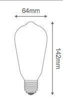 Edison Filament LED 4W E27 2100K 320Lm Dimmable Ambrée (715993)