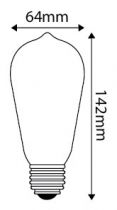 Edison Filament Métallique Droit 40W E27 2000K 160Lm Ambrée (15991)