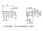 Embase connection ci male horizontale 2 poles