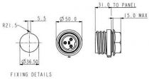 Embase etanche ip68 male 4 contacts