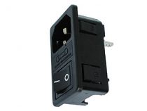 Embase male clipsable pour chassis - avec interrupteur & porte-fusible (PSCM4)