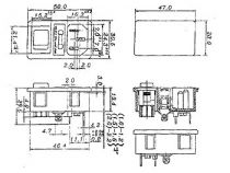 Embase male clipsable pour chassis - avec interrupteur & porte-fusible (PSCM4)