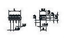 Embase male horizontal 3pts pas:3,81