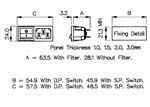 Embase polysnap horizontale 2 poles + terre interrupteur bipolaire r+fil 6a