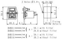 Embase polysnap verticale /2pt+t/ porte fusible interrupteur unipolaire p