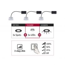 Encastré Choose Coin x3 3-Step-Dim 3x6W 470lm 2700K 230V 51mm (92473)