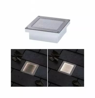 Encastr� de sol LED Brick Blanc chaud IP67 100x100mm 3000K 0,8W 80lm 230V Alu/Gris M�tal/Acier inoxydable (94336)