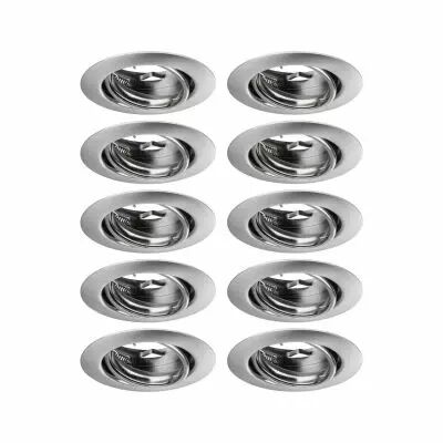 Encastr� LED Base rond max. 10x10W GU10 Acier bross� (93399)