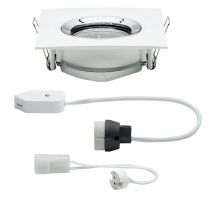 Encastré LED Nova IP65 carré max. 35W Kit unitaire orientable Blanc / Chrome (93664)