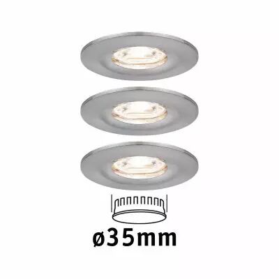 Encastr� LED Nova mini fixe IP44 3x4W 2700 K Acier bross� 230V (94301)