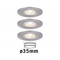 Encastré LED Nova mini fixe IP44 3x4W 2700 K Acier brossé 230V (94301)