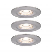 Encastré LED Nova mini fixe IP44 3x4W 2700 K Acier brossé 230V (94301)