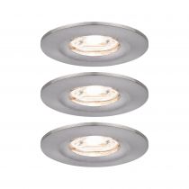 Encastré LED Nova mini fixe IP44 3x4W 2700 K Acier brossé 230V (94301)