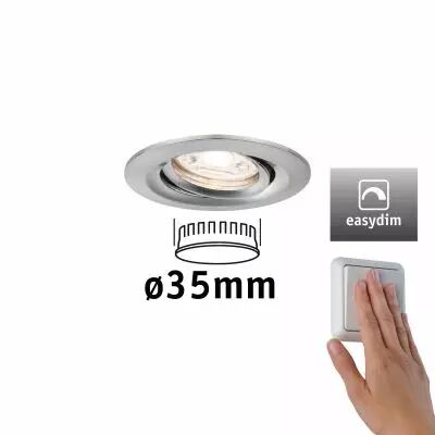 Encastr� LED Nova mini Plus EasyDim orientable 1x4,2W 2700 K Acier bross� 230V (92972)