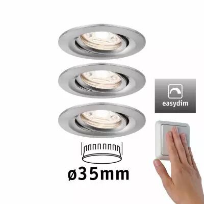 Encastr� LED Nova mini Plus EasyDim orientable 3x4,2W 2700 K Acier bross� 230V (92973)