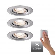 Encastré LED Nova mini Plus EasyDim orientable 3x4,2W 2700 K Acier brossé 230V (92973)
