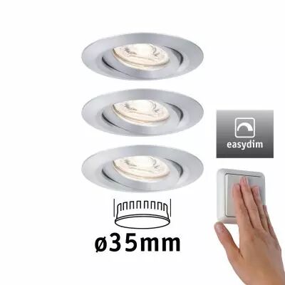 Encastr� LED Nova mini Plus EasyDim orientable 3x4,2W 2700 K Alu 230V (92975)