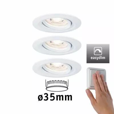 Encastr� LED Nova mini Plus EasyDim orientable 3x4,2W 2700 K Blanc d�poli 230V (92971)