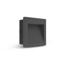 ENCASTRE MURAL 3W IP65 ALU + VERRE 90X90MM (100803)