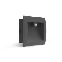ENCASTRE MURAL 6W IP65 ALU + VERRE 140X140MM + DETECTEUR IR (100806)