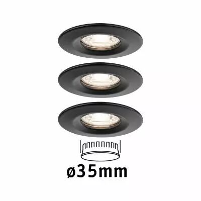 Encastr� Nova mini Coin rond fixe LED 3x4W 310lm Noir d�p/Alu (93084)