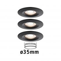 Encastré Nova mini Coin rond fixe LED 3x4W 310lm Noir dép/Alu (93084)