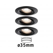 Encastré Nova mini Coin rond orientable LED 3x4W 310lm Noir dép/Alu (93083)