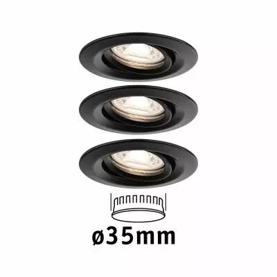 Encastr� Nova mini Plus Coin EasyDim nr 3x4W 2700K 230V noir mat/Alu (93085)