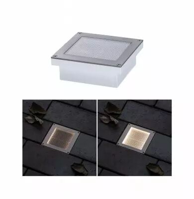 Encastr� sol solaire Aron 40lm 100x100mm avec veilleuse inox/plastique noir (94238)