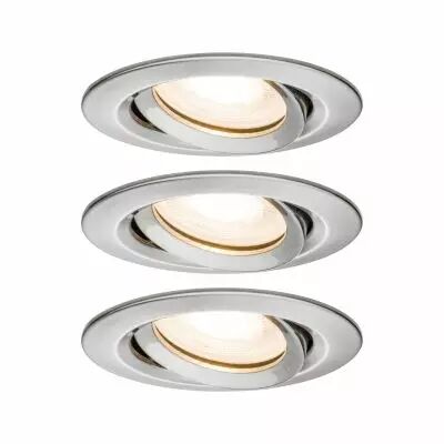 Encastr�s LED Nova IP65 rond 7 W GU10 acier Kit de 3 orientables (92900)