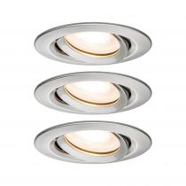 Encastrés LED Nova IP65 rond 7 W GU10 acier Kit de 3 orientables (92900)