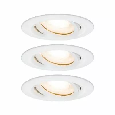 Encastr�s LED Nova IP65 rond 7 W GU10 blanc Kit de 3 orientables (92898)