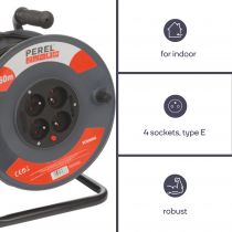 ENROULEUR 50 m - 3G1.5 - 4 PRISES (ECR50N3)