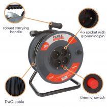 ENROULEUR 50 m - 3G1.5 - 4 PRISES (ECR50N3)