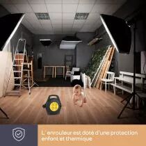 Enrouleur de c&acirc;ble 10 m - 3g1.5 - 4 prises (ECR10-G)