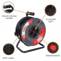 Enrouleur de cable 50 m - 3g1.5 (ECR50N-G)