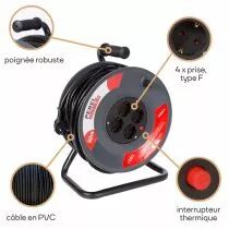 Enrouleur de cable 50 m - 3g1.5 (ECR50N-G)