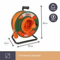 Enrouleur De C&acirc;ble Pour Jardin 50 M - 3G1.5 Schuko (EGCR50N2-G)