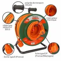 ENROULEUR POUR JARDIN 50 m - 3G1.5 (EGCR50N2)