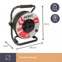 ENROULEUR PROFESSIONNEL NÉOPRÈNE - 40 m - 3G2.5 - 4 PRISES (ECR40NP25N)