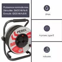 ENROULEUR PROFESSIONNEL N&Eacute;OPR&Egrave;NE - 40 m - 3G2.5 - 4 PRISES (ECR40NP25N)