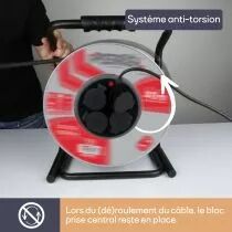 ENROULEUR PROFESSIONNEL N&Eacute;OPR&Egrave;NE - 40 m - 3G2.5 - 4 PRISES (ECR40NP25N)