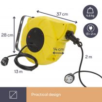 Enrouleur Rétractable - Montage Mural - 13+2 M - Schuko (EARC15N-G)
